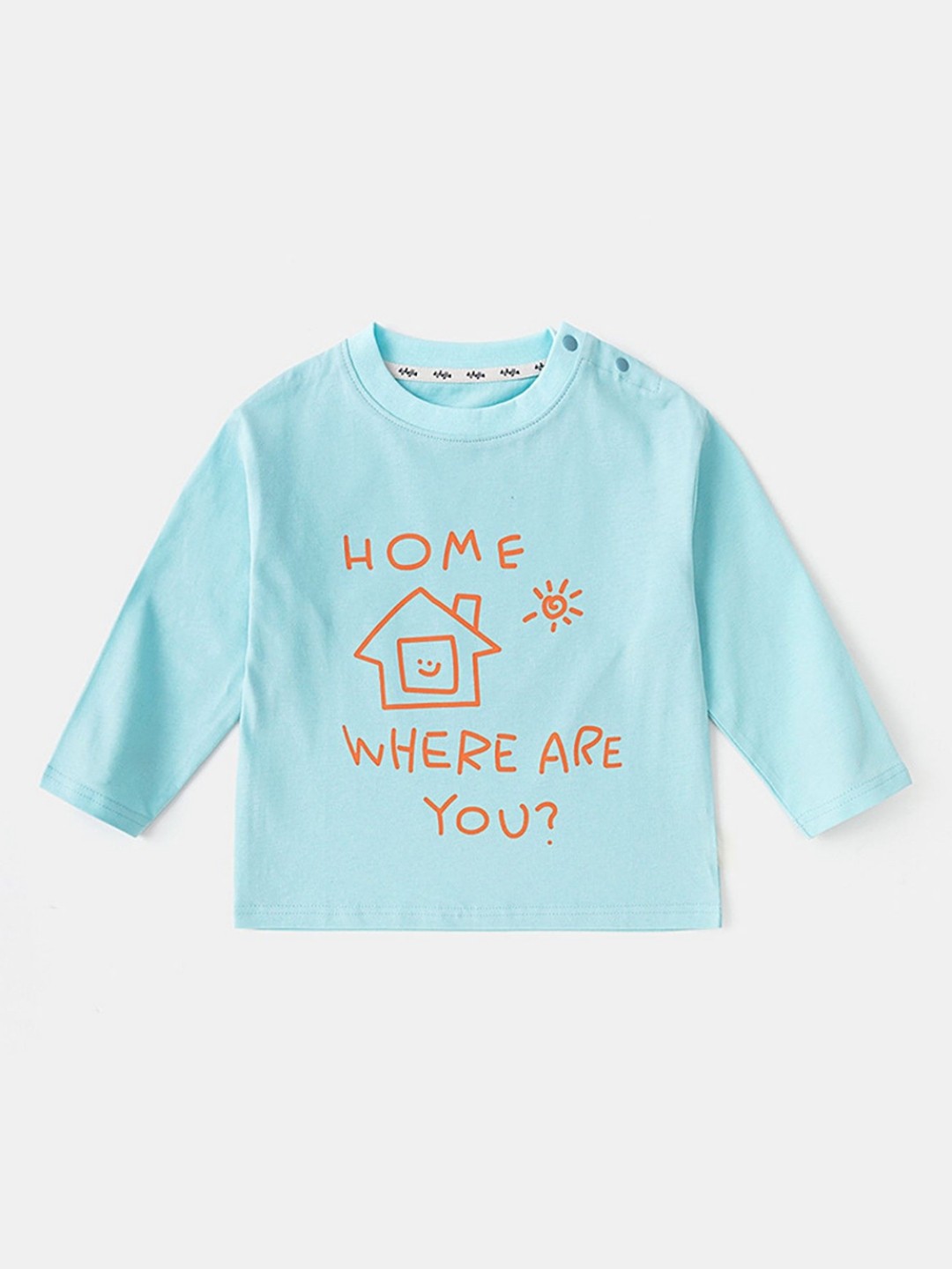 

LULU & SKY Boys Graphic Printed Round Neck Cotton Relaxed Fit T-shirt, Turquoise blue