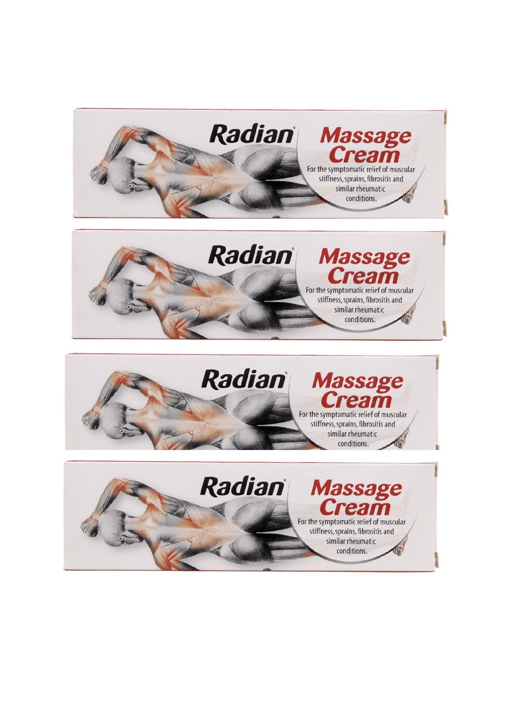 

Radian Set Of 4 Massage Cream For Instant Relief Gel- 100 g Each, White