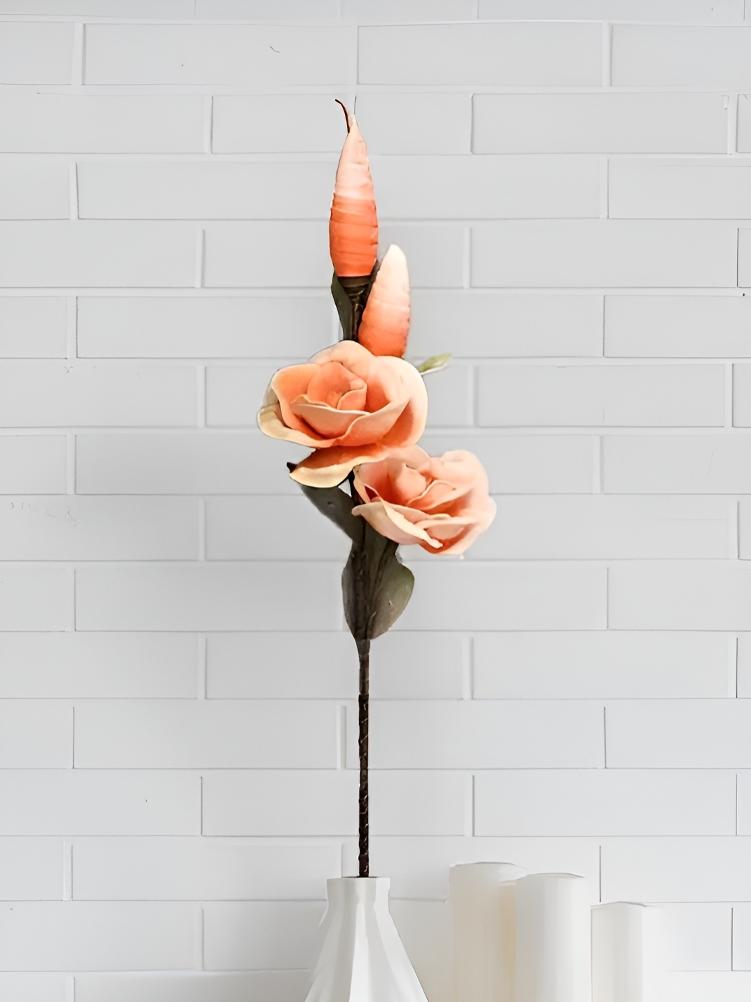 

Royaloak Orange Two Head Frangipani Foam Stick Artificial Flower
