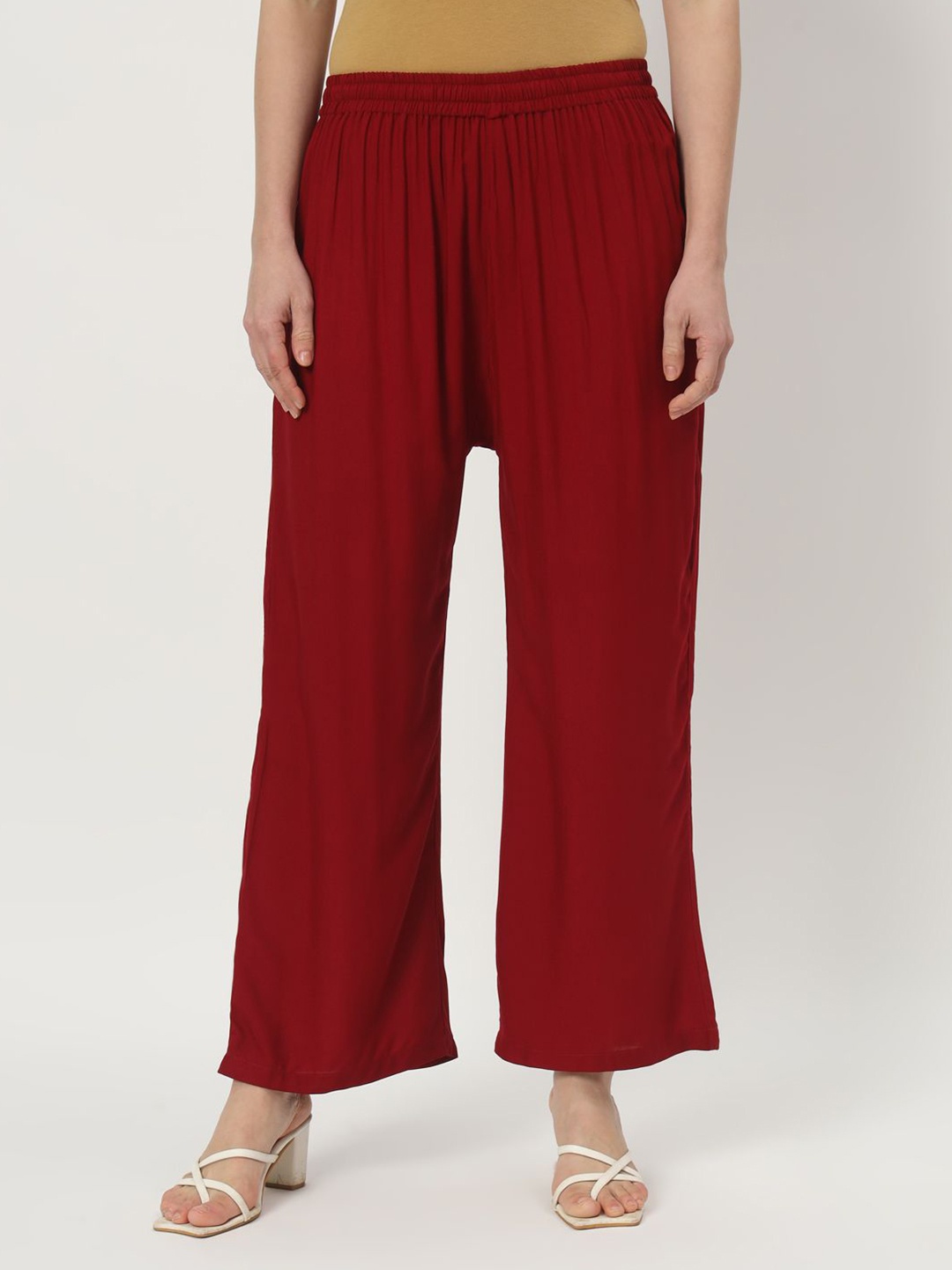 

Thread Plus Women Relaxed Fit Ethnic Palazzo, Maroon
