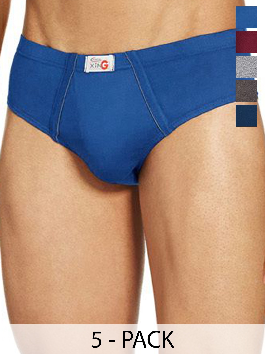 

Rupa Pack Of 5 Assorted Pure Cotton Basic Briefs - Frontline-Xing-Brief-IE-5--95