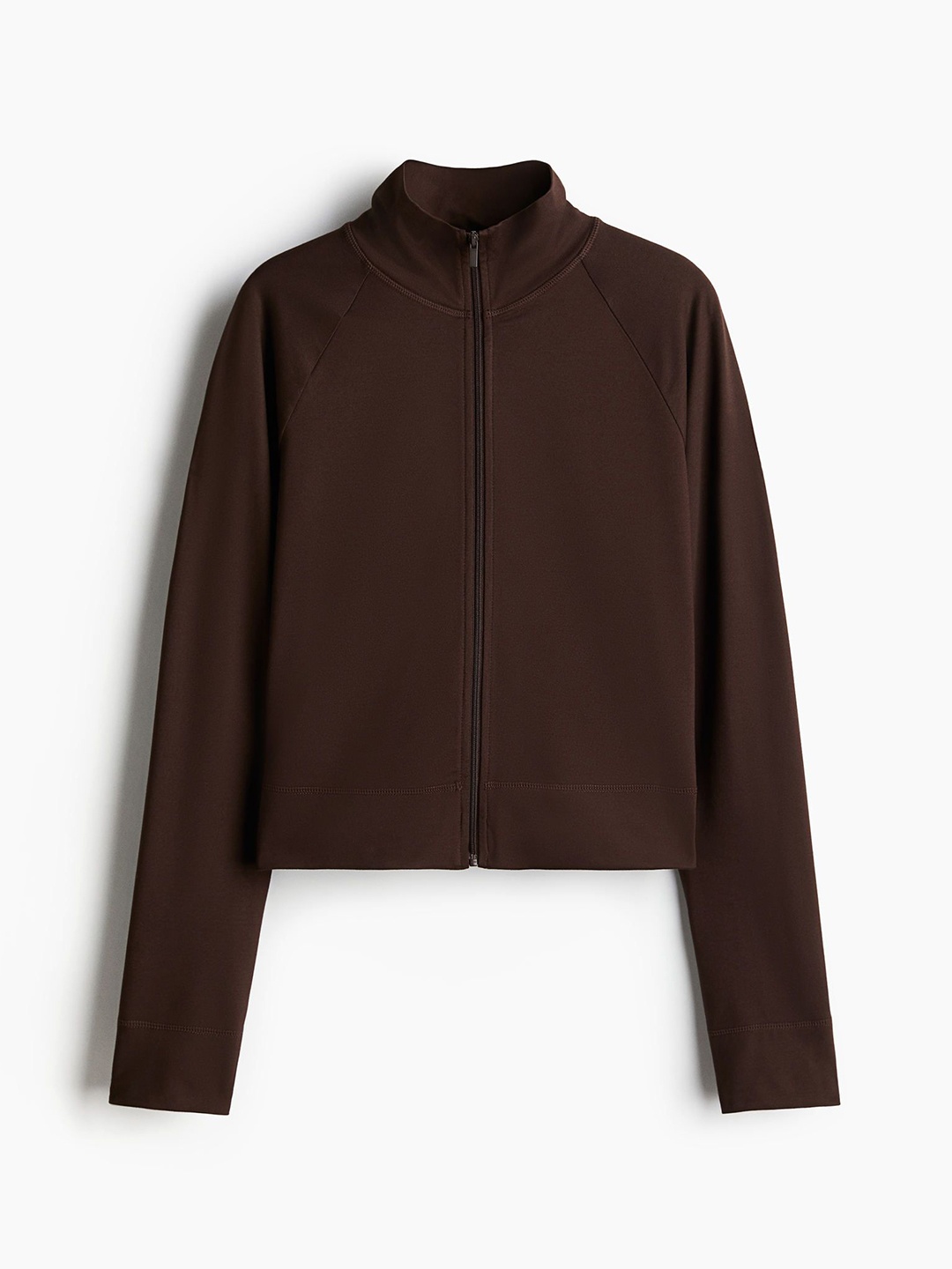 

H&M Soft-Touch Zip-Through Jacket, Brown