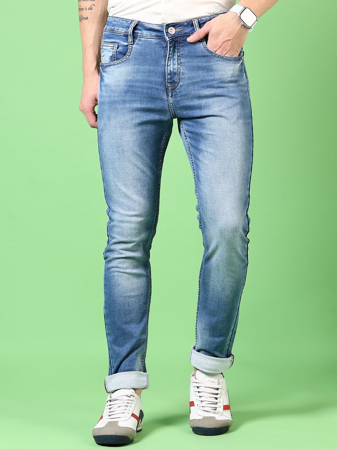 

V-Mart Men Heavy Fade Jeans, Blue
