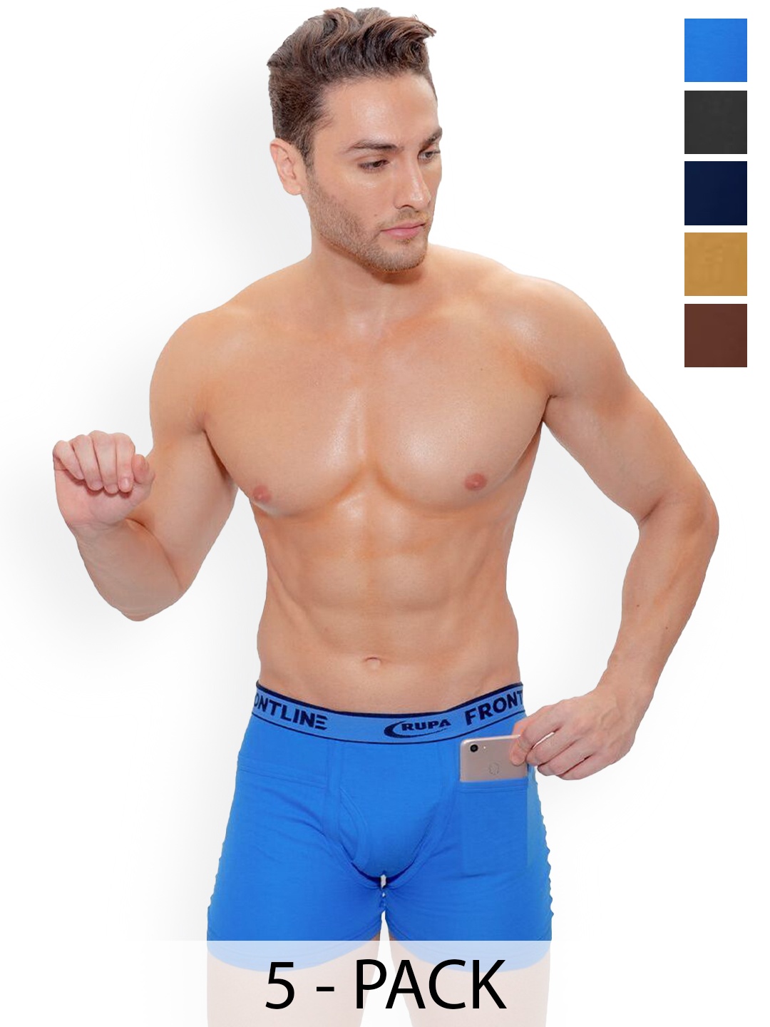 

Rupa Pack Of 5 Assorted Cotton Trunks Frontline-DCIP-(OP)-5--95