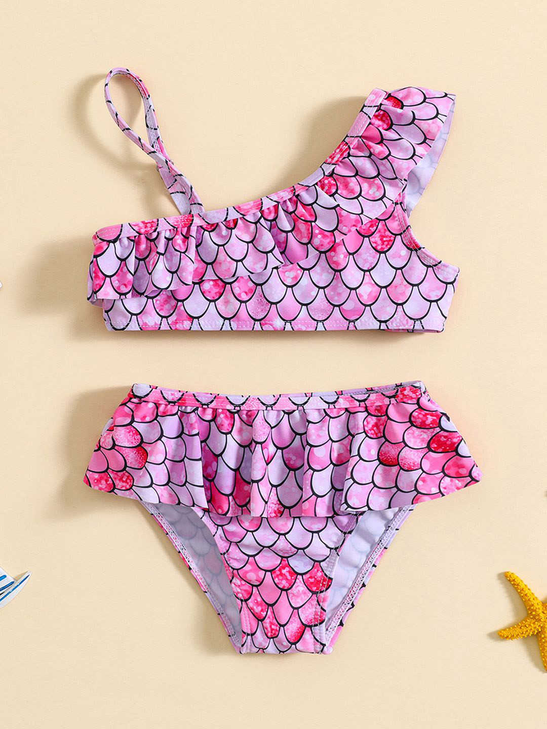 

YK Infant Girls Printed Top & Briefs Swim Set, Red