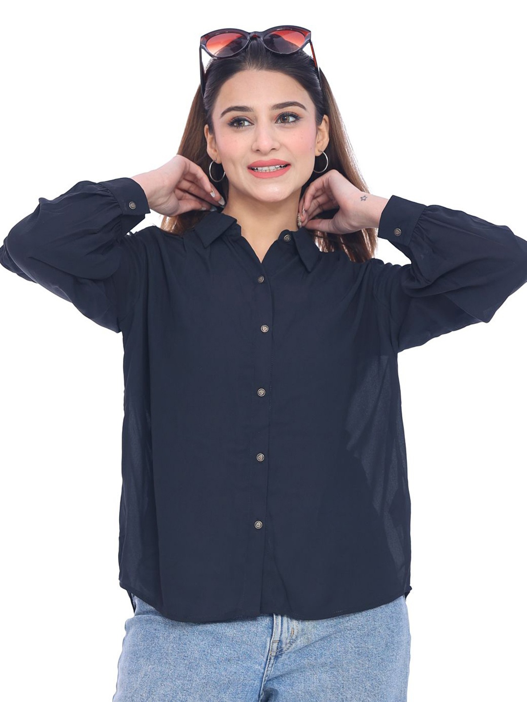 

Moda Elementi Women Casual Shirt, Blue