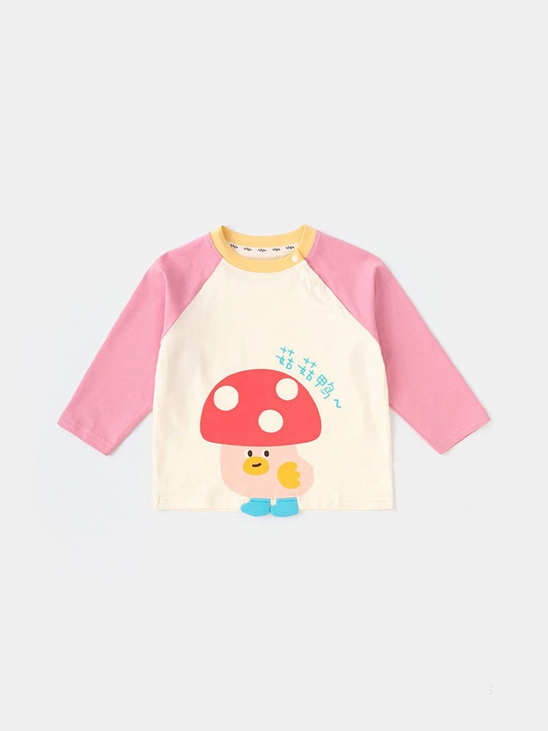 

LULU & SKY Girls Graphic Printed Round Neck Cotton T-shirt, Cream