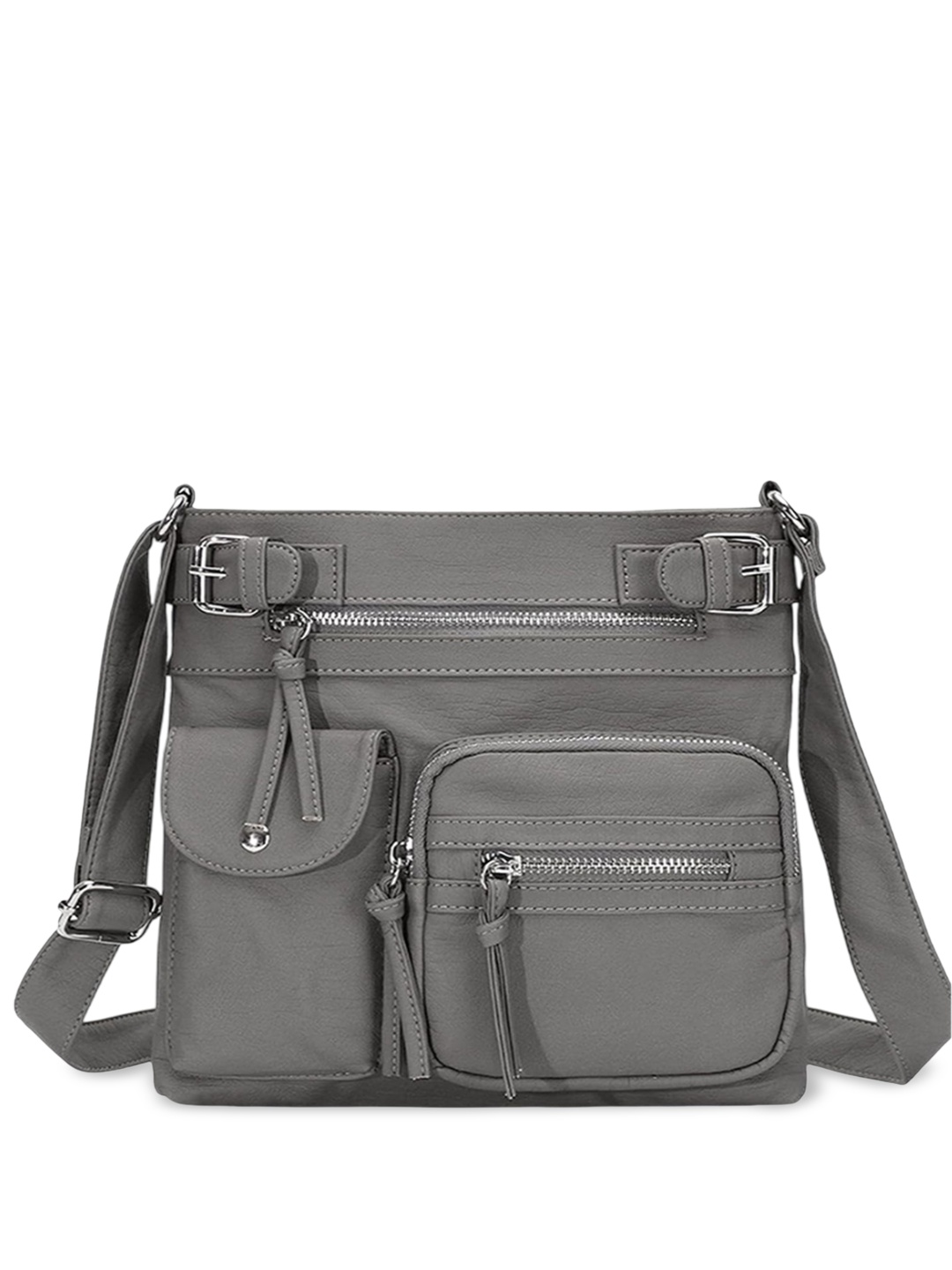 

INKMILAN Women Solid Crossbody Sling Bag, Grey