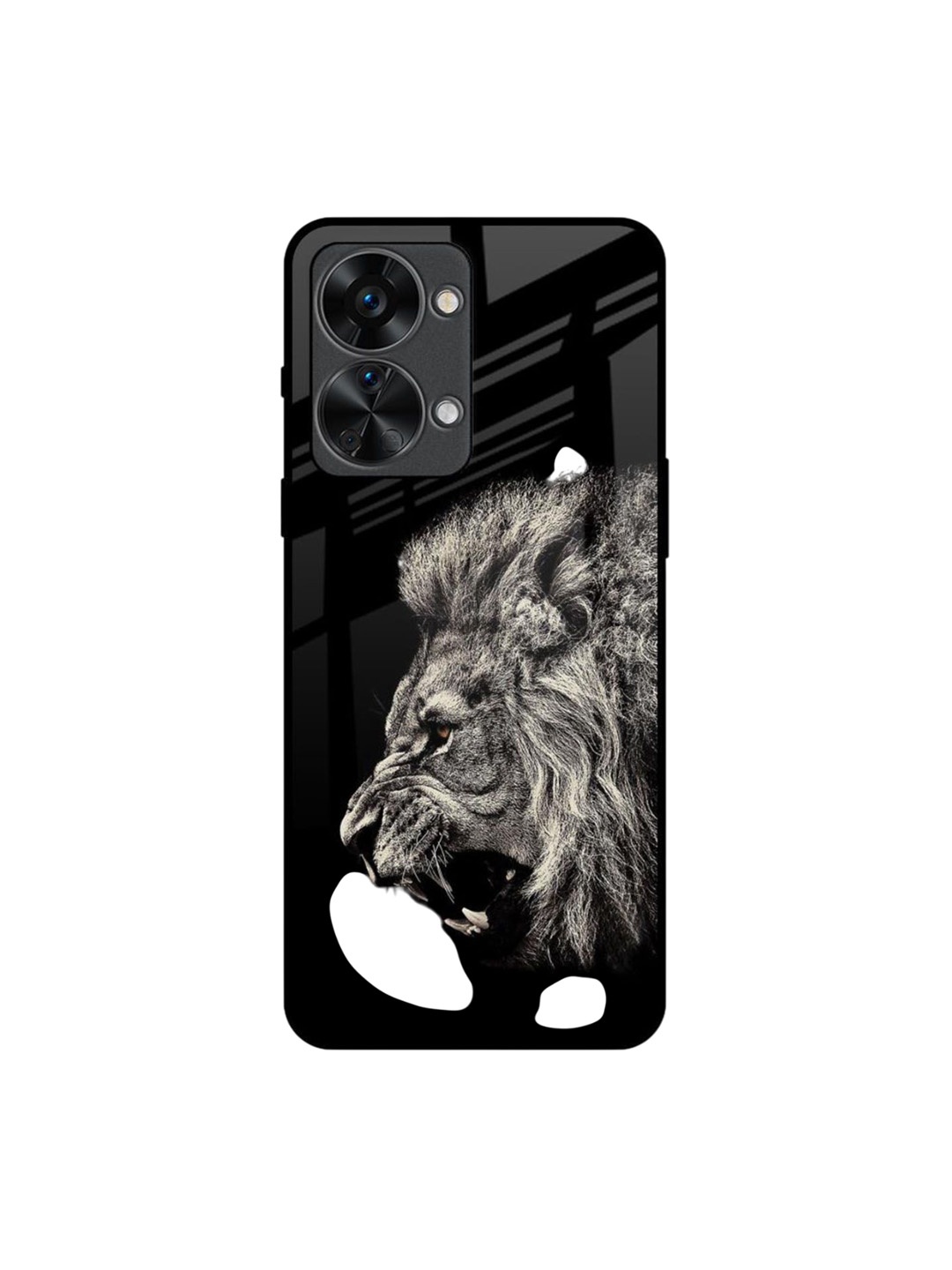

QRIOH Brave Lion Printed Oneplus Nord 2T Back Case, Black