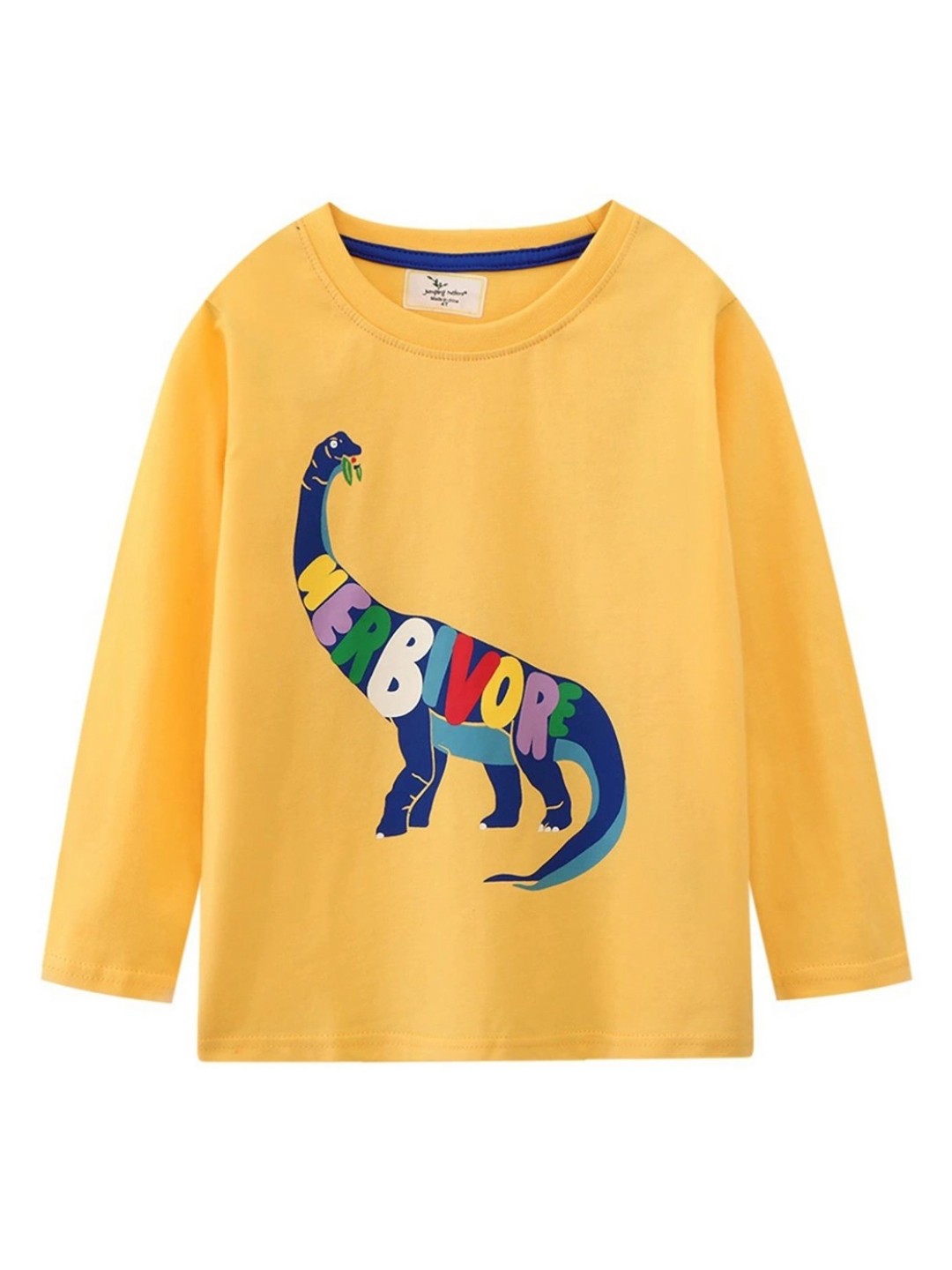 

LULU & SKY Boys Graphic Printed Round Neck Cotton T-shirt, Yellow