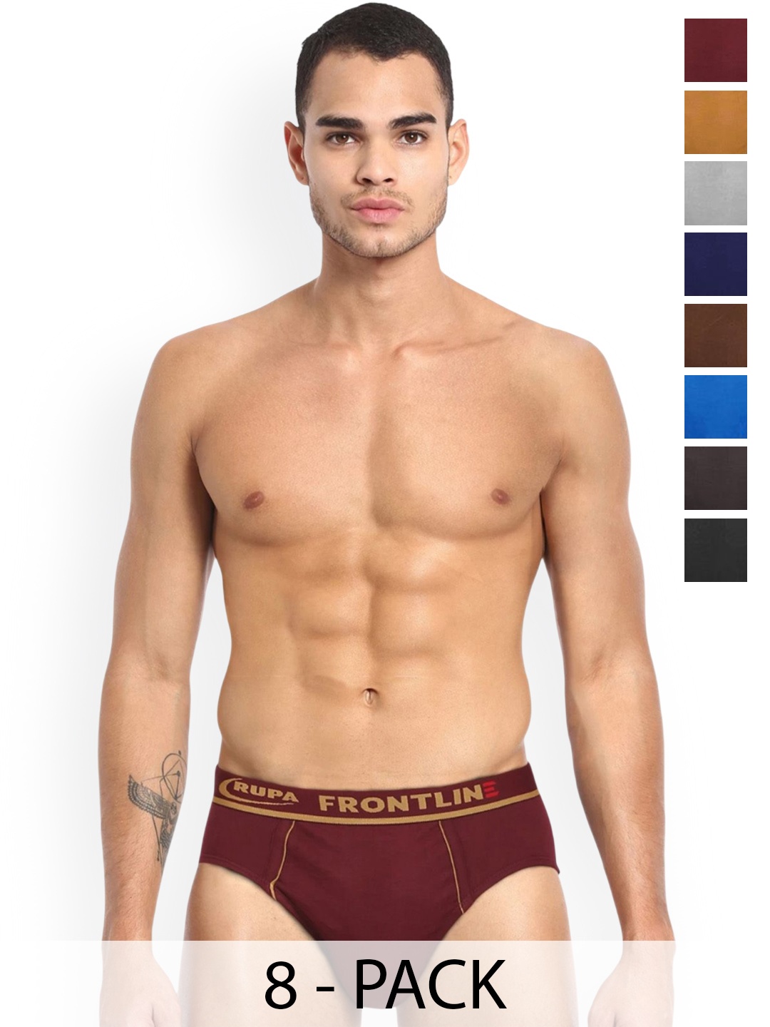 

Rupa Pack Of 8 Assorted Pure Cotton Basic Briefs
