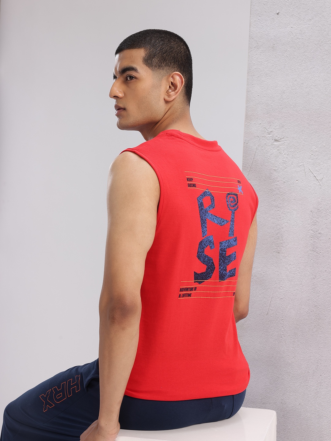 

HRX by Hrithik Roshan Solid Sleeveless T-shirt, Red