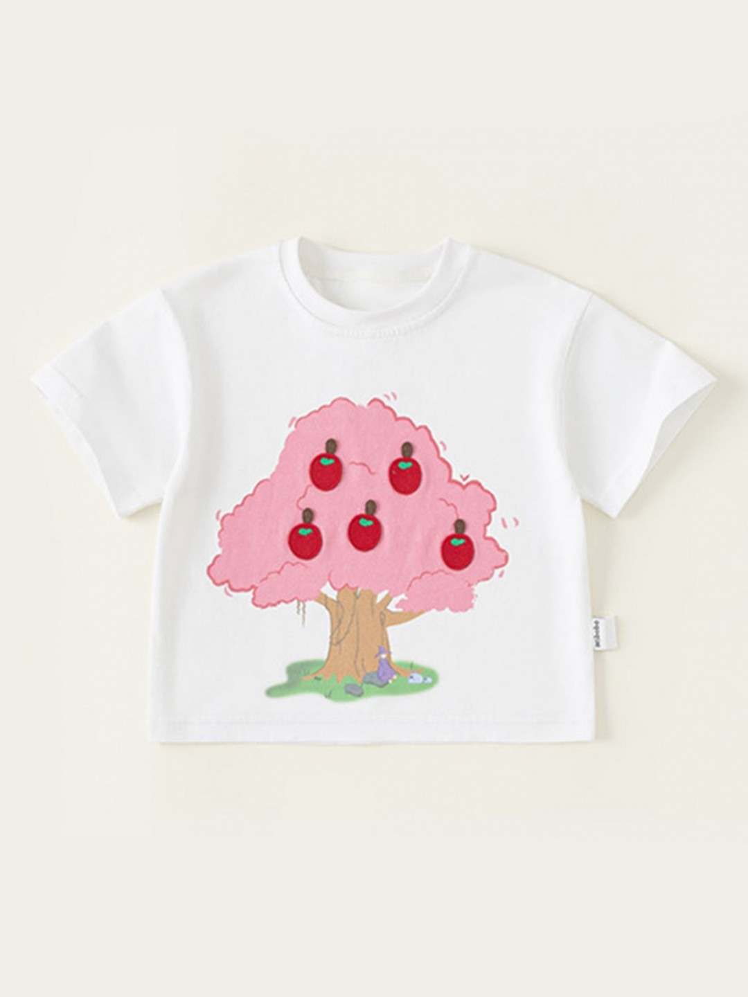 

LULU & SKY Girls Graphic Printed Round Neck Cotton T-shirt, White