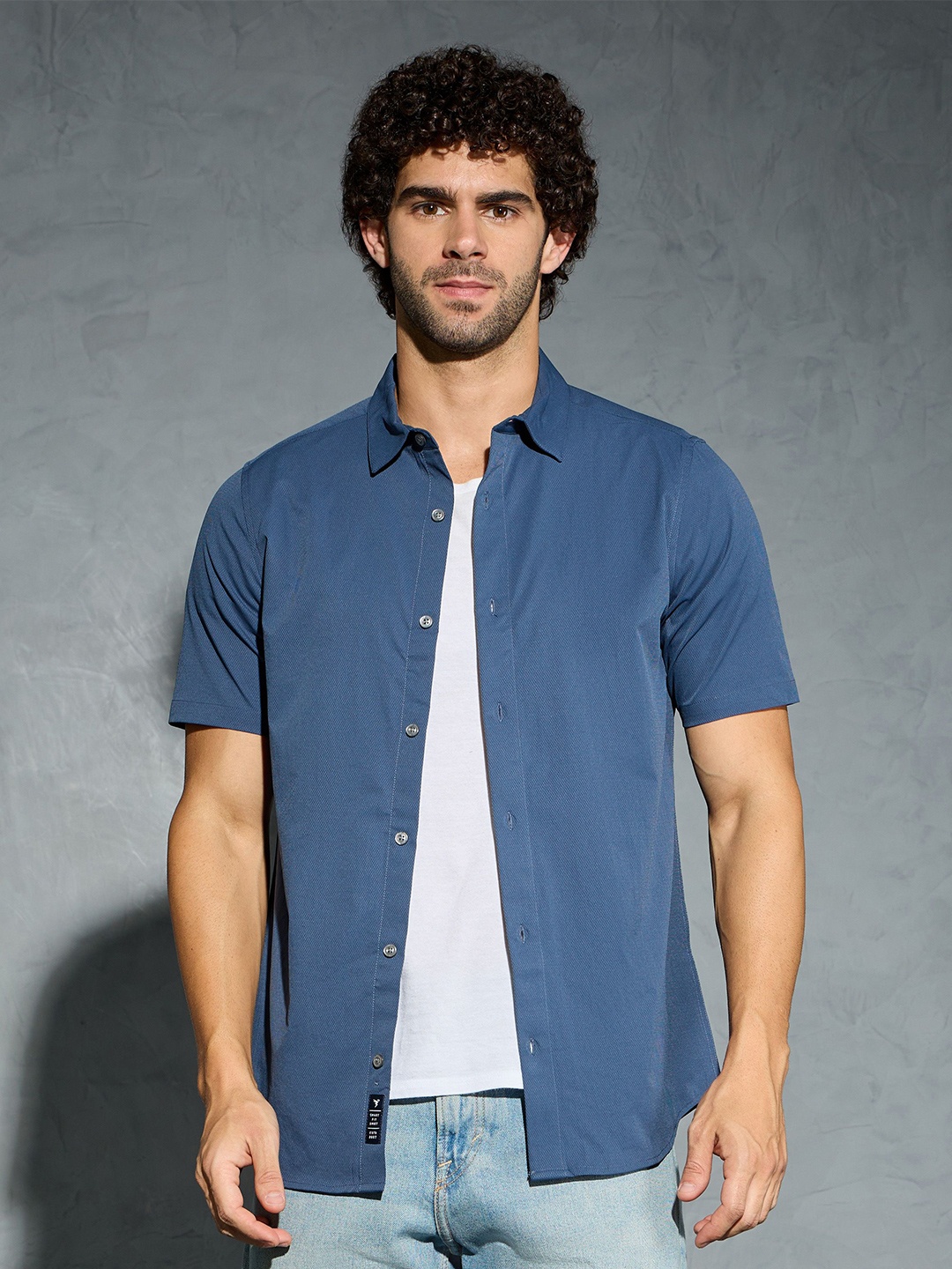 

Technosport Men Classic Slim Fit Solid Casual Shirt, Blue