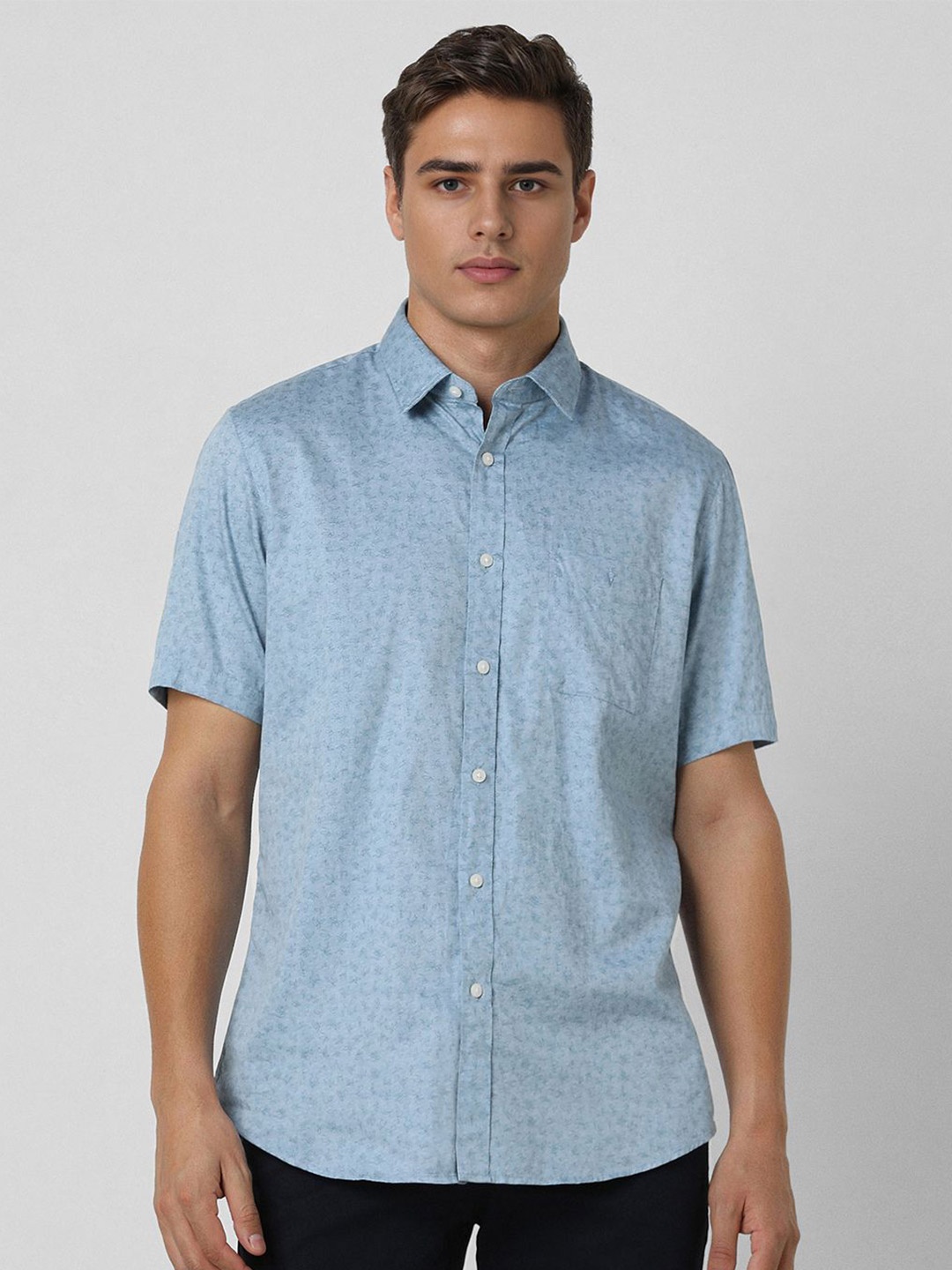 

Van Heusen Sport Men Slim Fit Floral Printed Casual Cotton Shirt, Blue