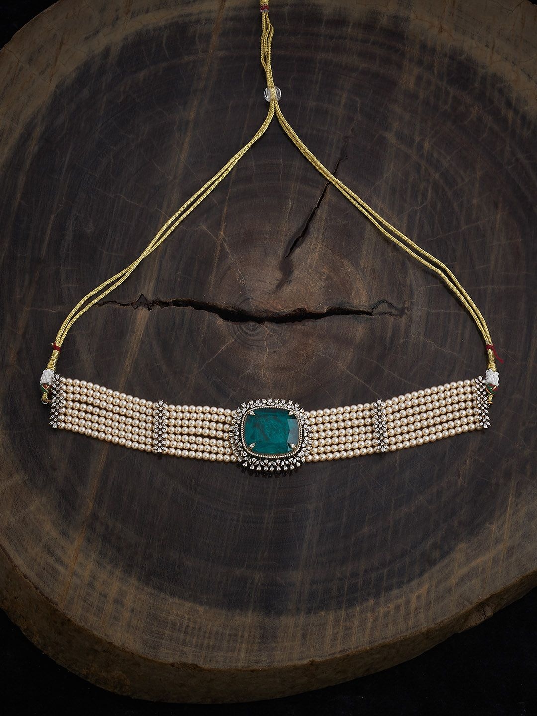 

Kushal's Fashion Jewellery Gold-Plated Cubic Zirconia Studded Necklace