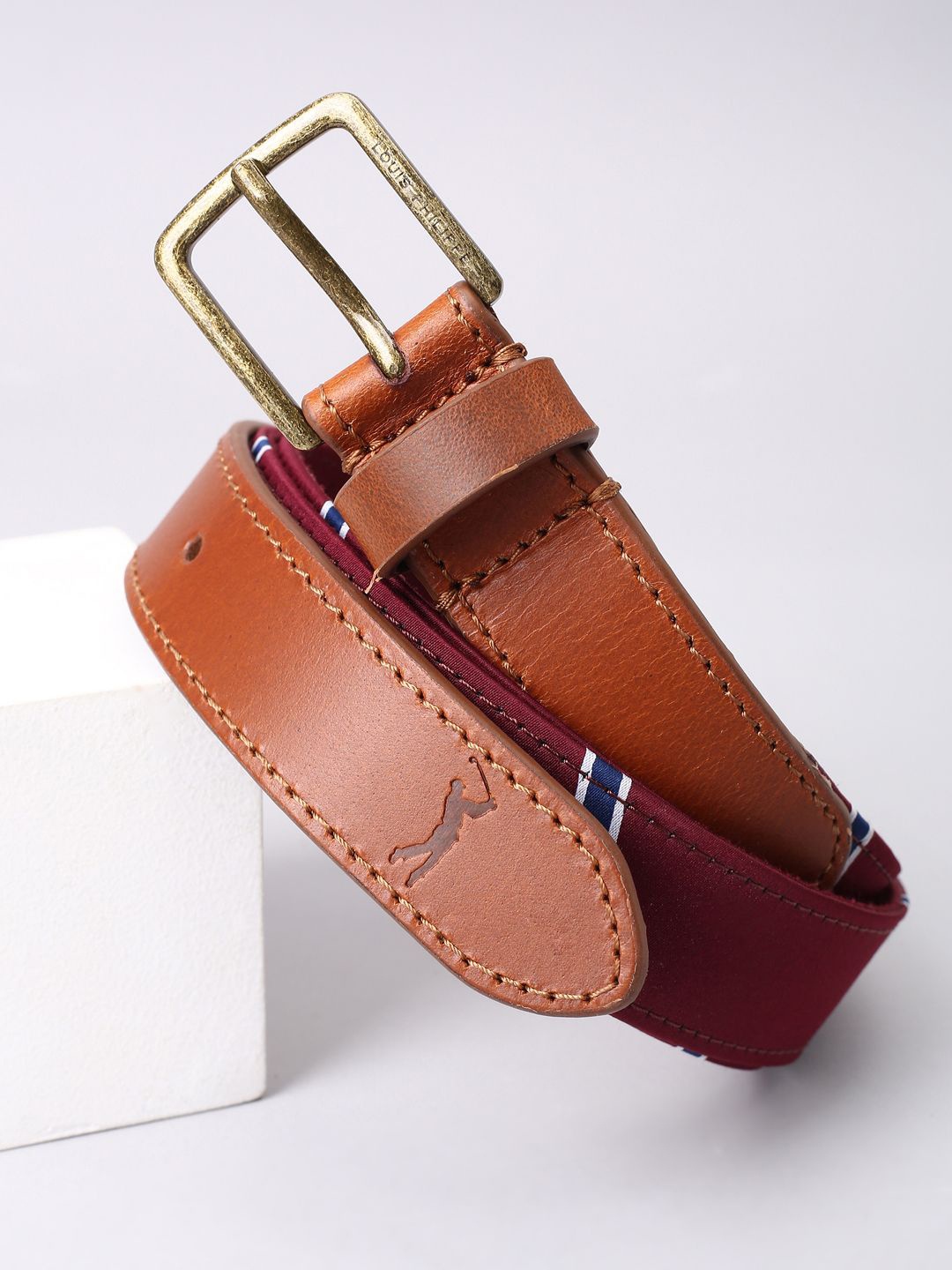 

Louis Philippe Sport Men Leather Casual Belt, Maroon