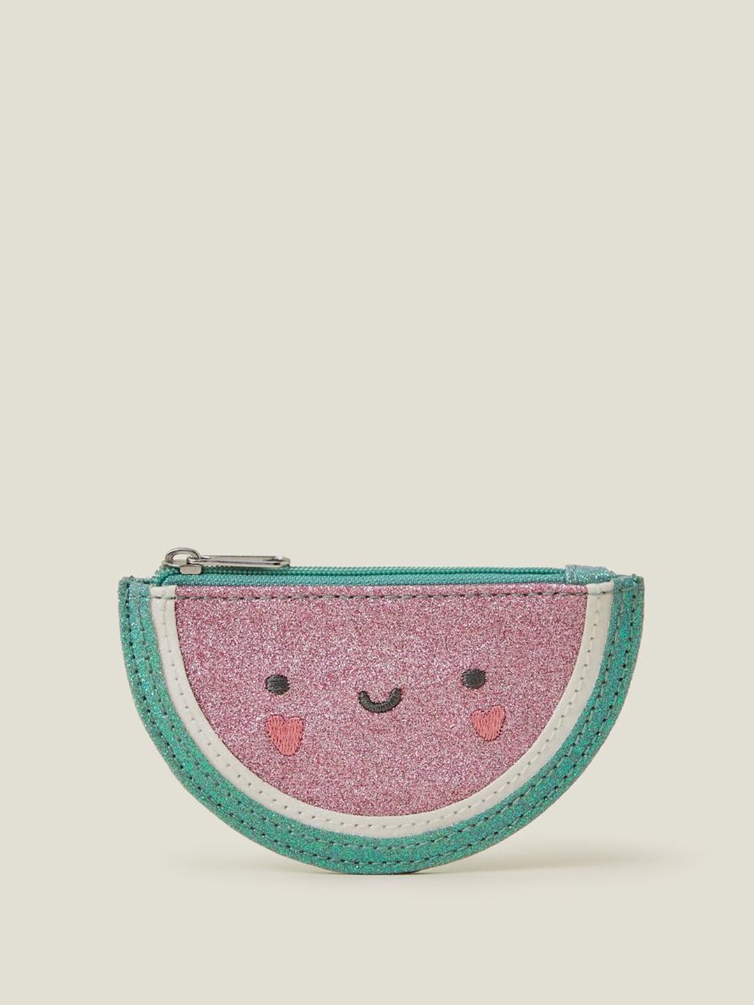 

Accessorize Girls Glitter Watermelon PU Zip Around Wallet, Green