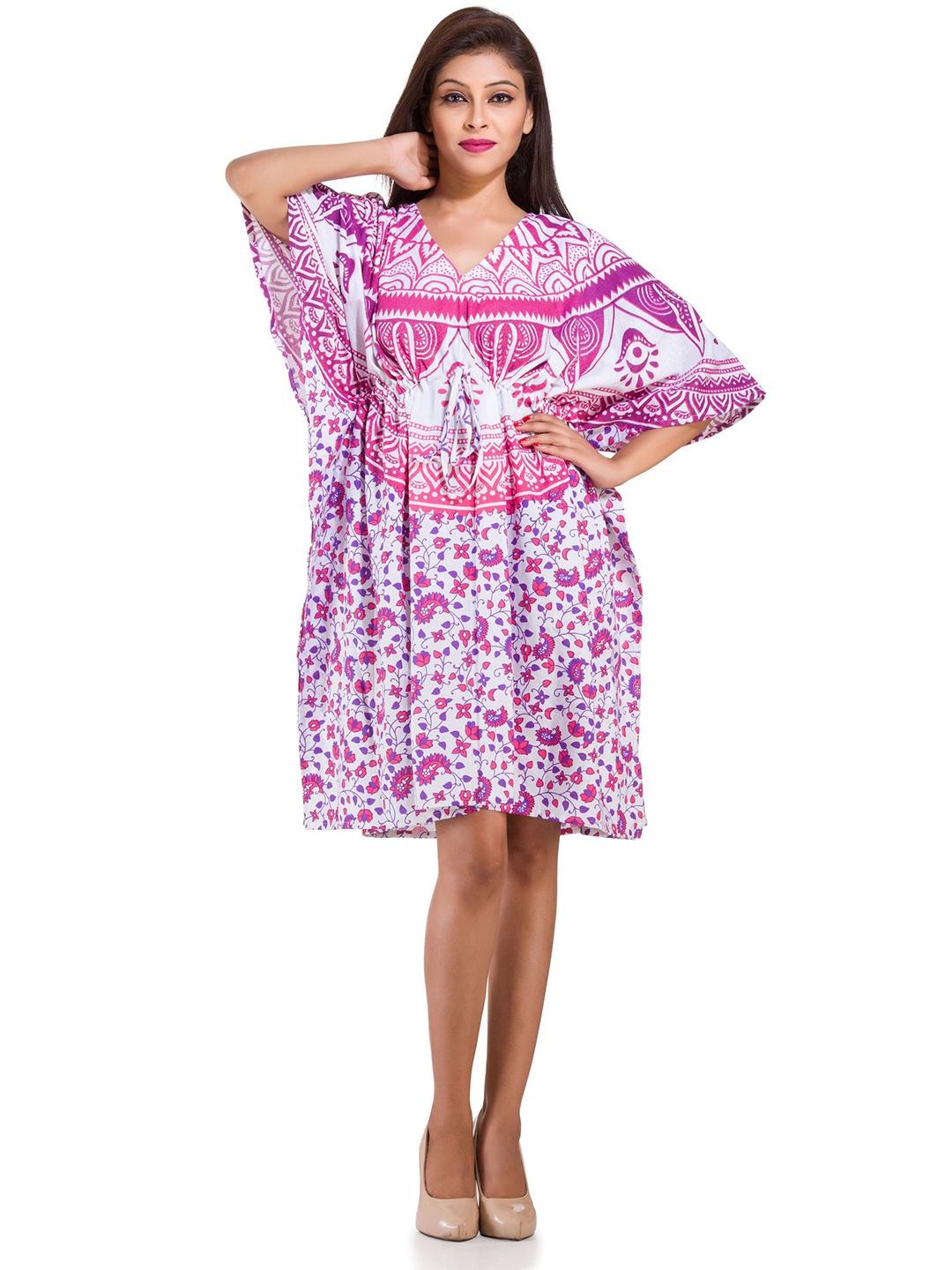 

HANDICRAFT PALACE Printed Nightdress, White