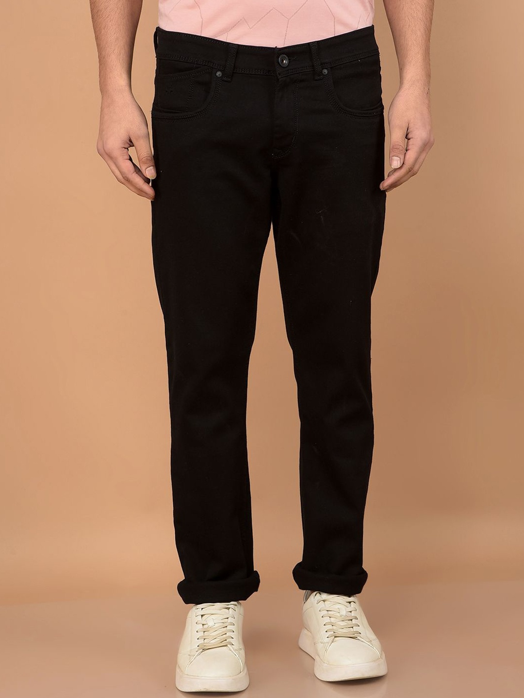 

Crimsoune Club Men Straight Fit Stretchable Jeans, Black