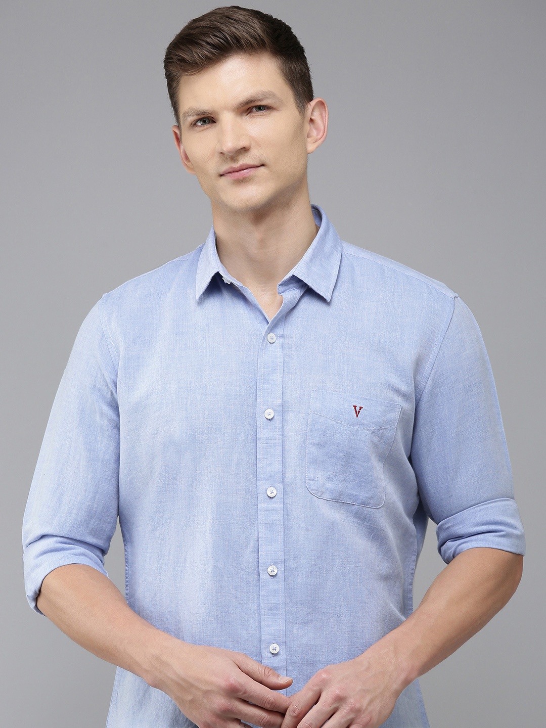 

Van Heusen Sport Linen Cotton Slim Fit Casual Shirt, Blue