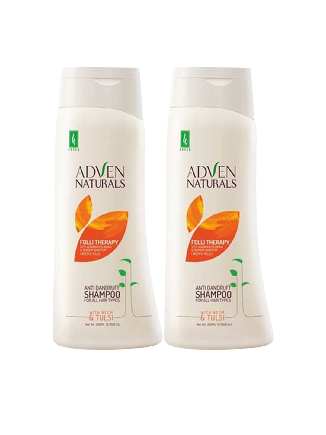 

ADVEN Set Of 2 Folli Therapy Anti Dandruff Shampoo- 200 ml Each, Yellow
