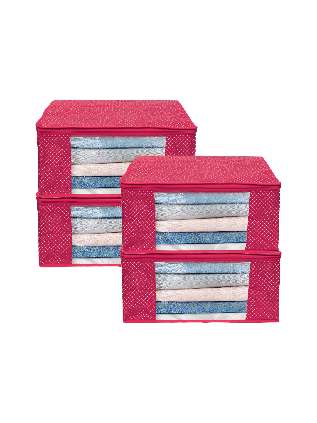 

ANKIT INTERNATIONAL Pink Set of 4 Super Strong Multi-Utility Organisers