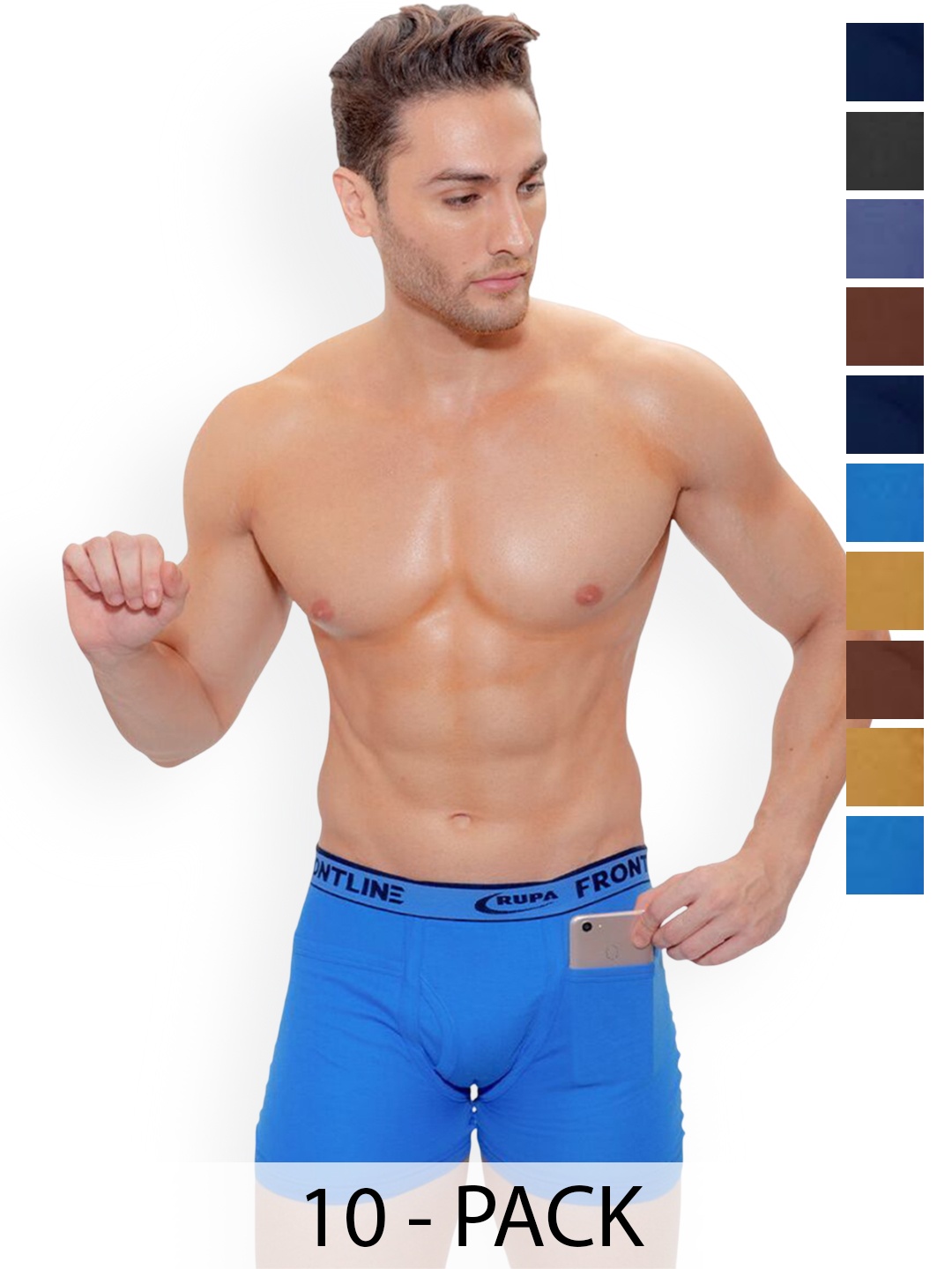 

Rupa Pack Of 10 Assorted Cotton Trunks Frontline-DCIP-(OP)-10--85