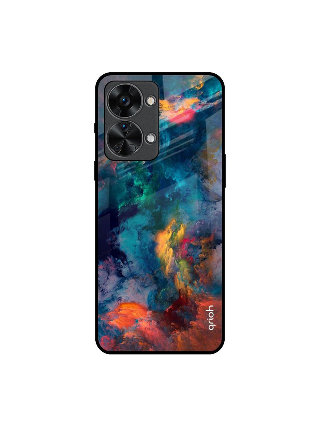

QRIOH Cloudburst Printed Oneplus Nord 2T Back Case, Teal