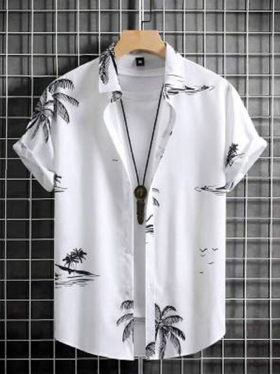 

iCome Men Micro Checks Opaque Printed Casual Shirt, White