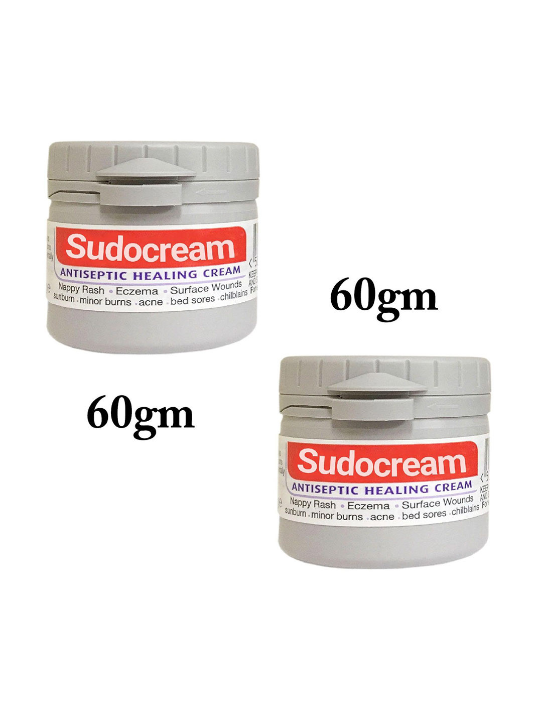 

Sudocream Set Of 2 Antiseptic Healing Cream - 60 g Each, Grey