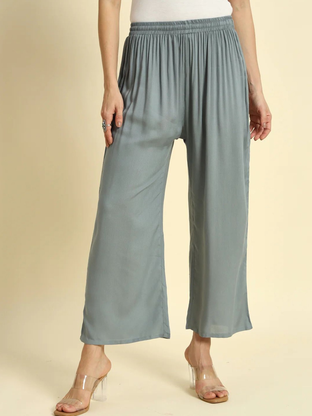 

Thread Plus Women Relaxed Fit Palazzo, Grey