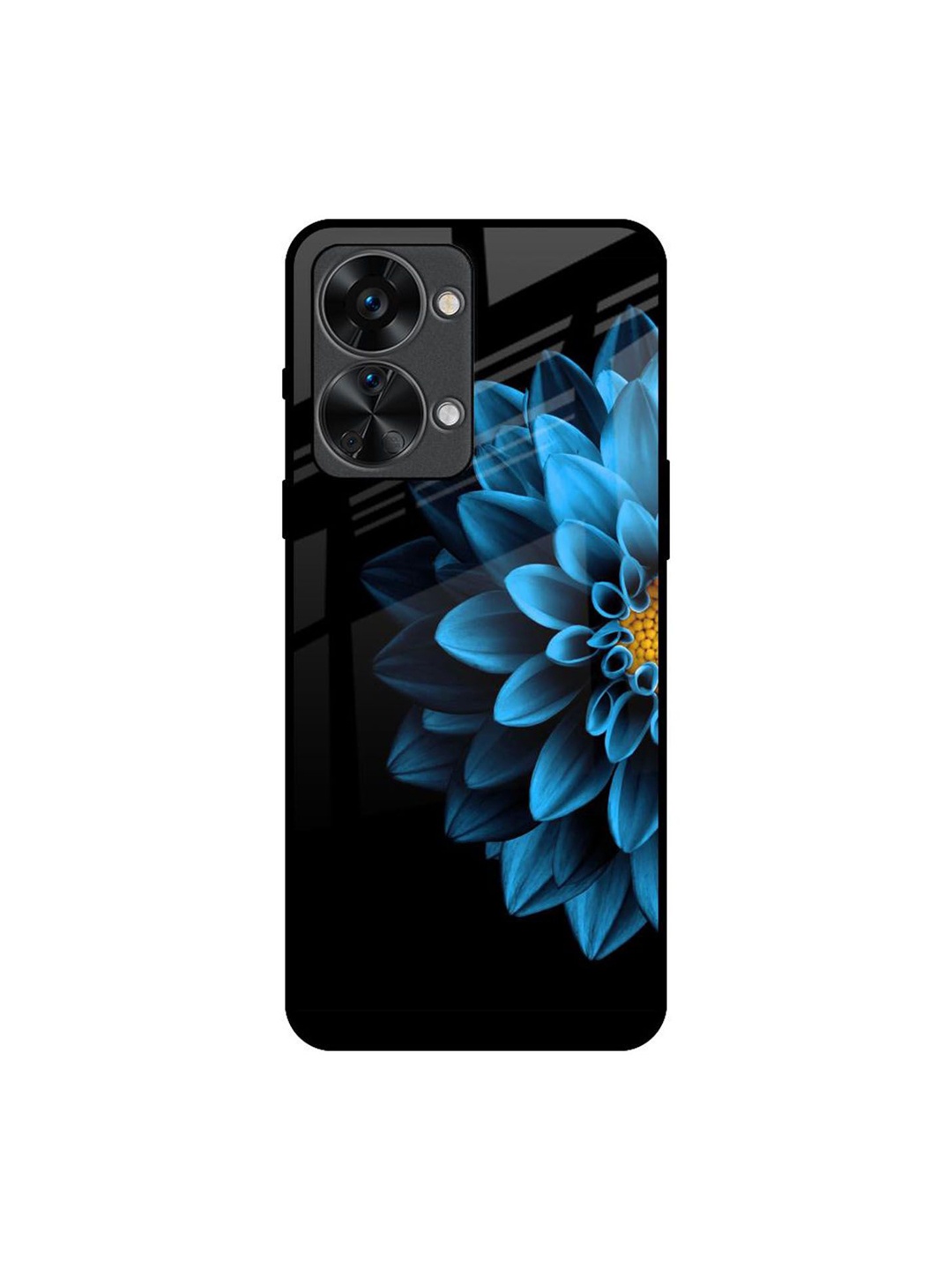 

QRIOH Half Blue Flower Real Printed Oneplus Nord 2T Back Case, Black