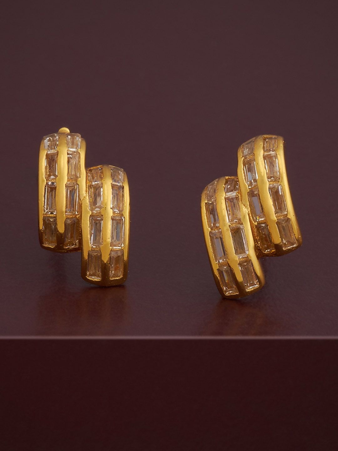 

Kushal's Fashion Jewellery 92.5 Silver Classic Studs, Gold