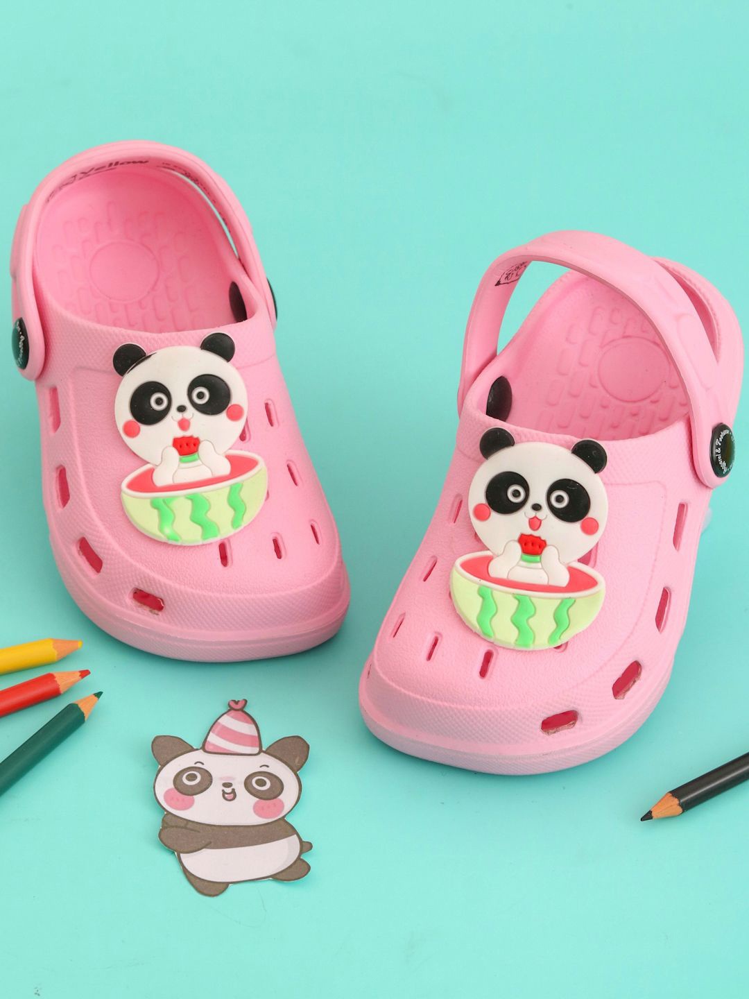 

Yellow Bee Girls Printed Rubber Clogs, Pink