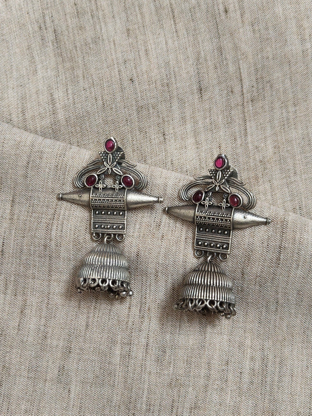 

Molcha Dome Shaped Jhumkas, Silver