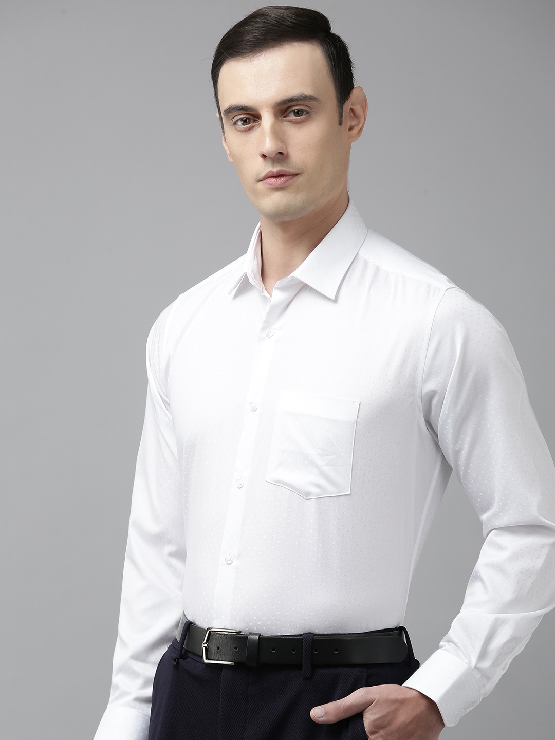 

Van Heusen Pure Cotton Custom Fit Opaque Formal Shirt, White