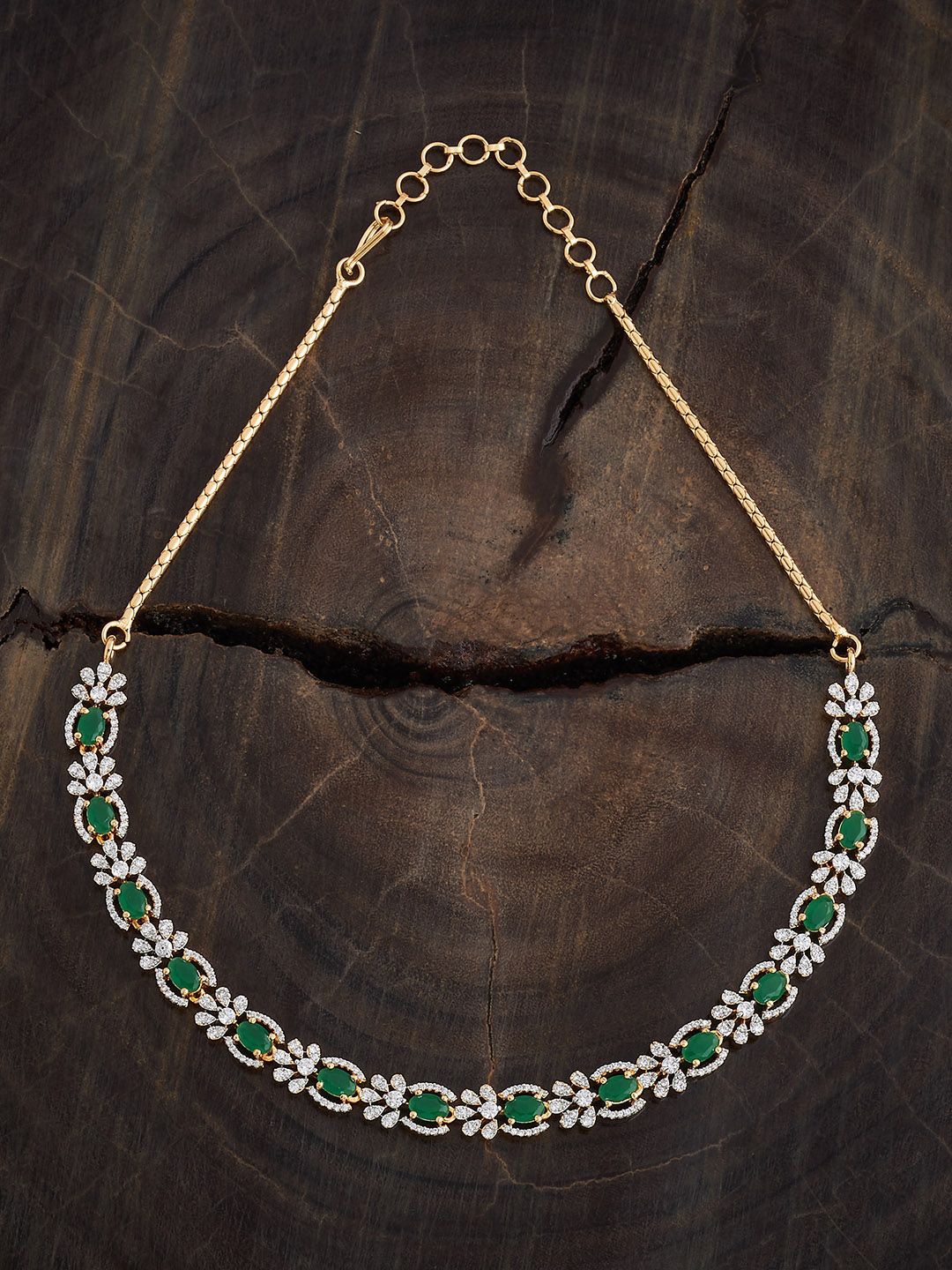 

Kushal's Fashion Jewellery Gold-Plated Cubic Zirconia Studded Necklace