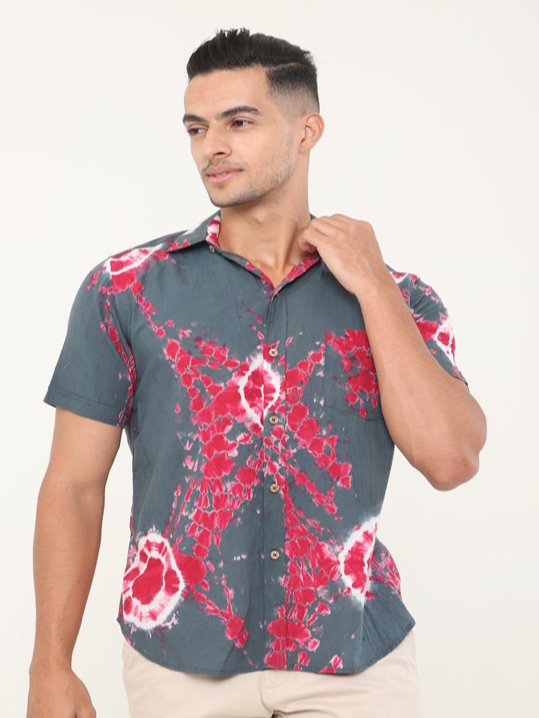 

Style Matters Men Standard Fit Abstract Printed Casual Shirt, Grey