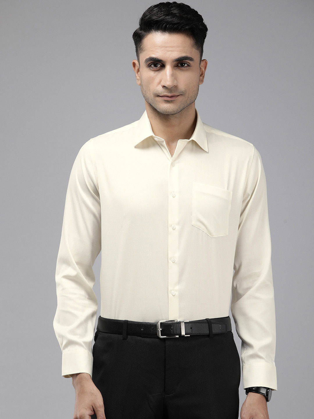 

Van Heusen Pure Cotton Slim Fit Opaque Formal Shirt, Cream