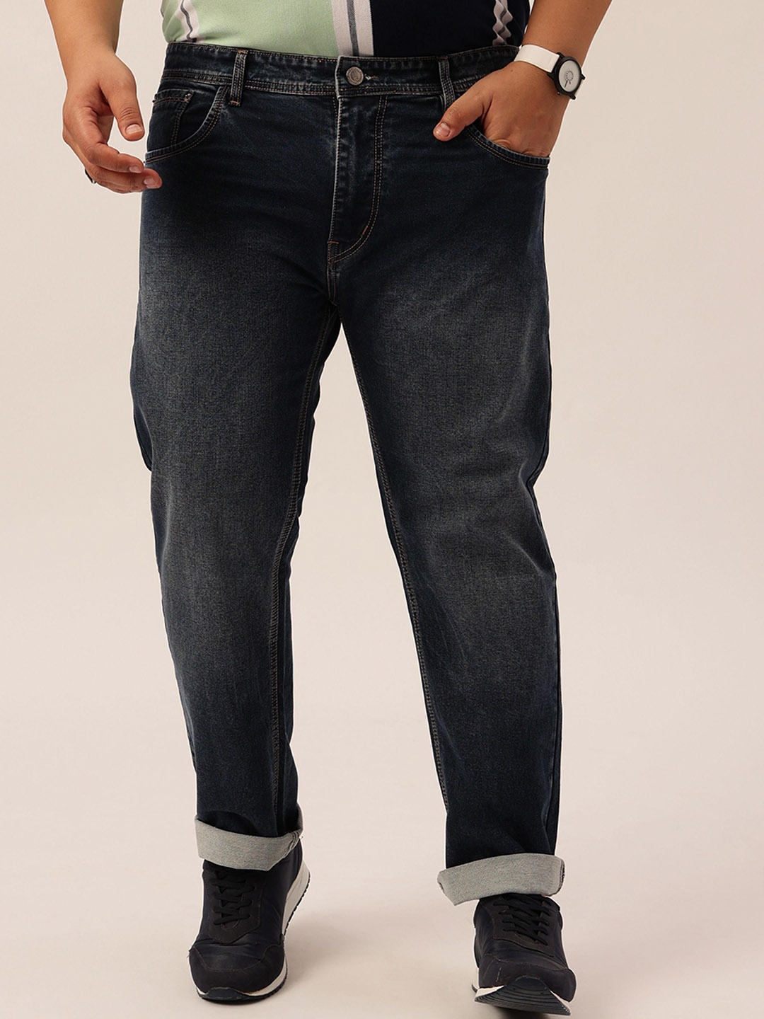 

Toodle Plus Size Men Relaxed Fit Light Fade Plus Size Jeans, Blue