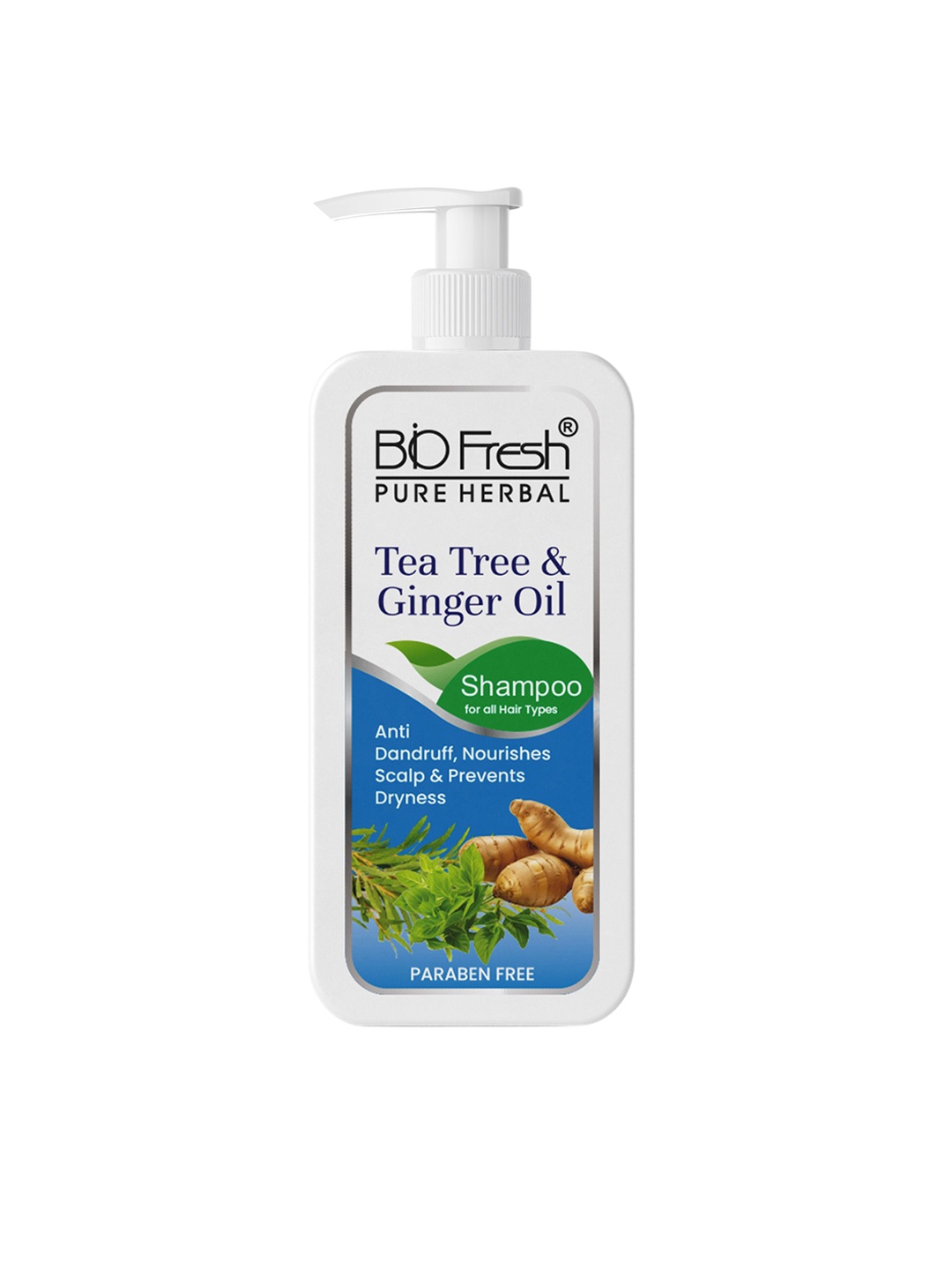 

BIOFRESH Tea Tree & Ginger Oil Anti-Dandruff Shampoo- 500 ml, Brown