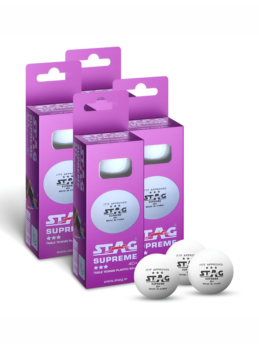 

STAG GLOBAL 100Pcs Printed Smooth Table Tennis Balls, White