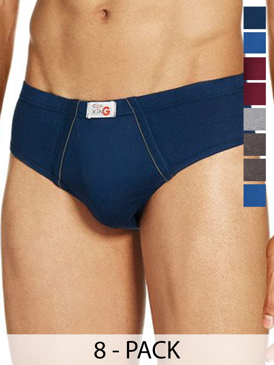 

Rupa Pack Of 8 Assorted Pure Cotton Basic Briefs - Frontline-Xing-Brief-IE-8--100