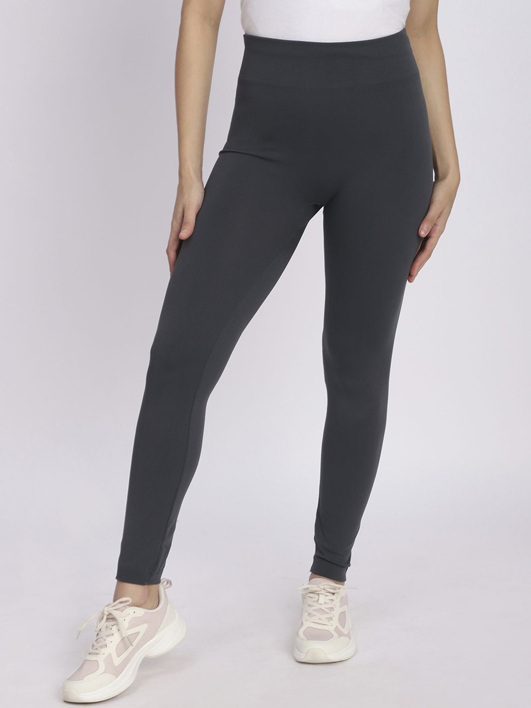 

R&B High-Rise Skinny Fit Ankle Length Tights, Grey