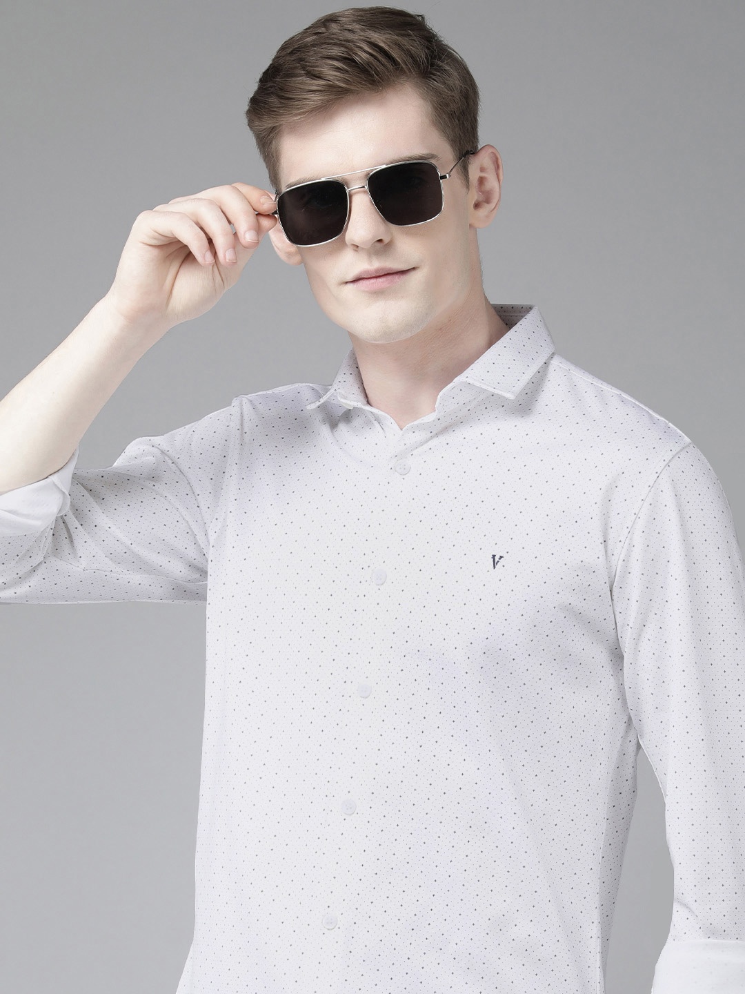 

Van Heusen Sport Men Slim Fit Opaque Printed Casual Shirt, White