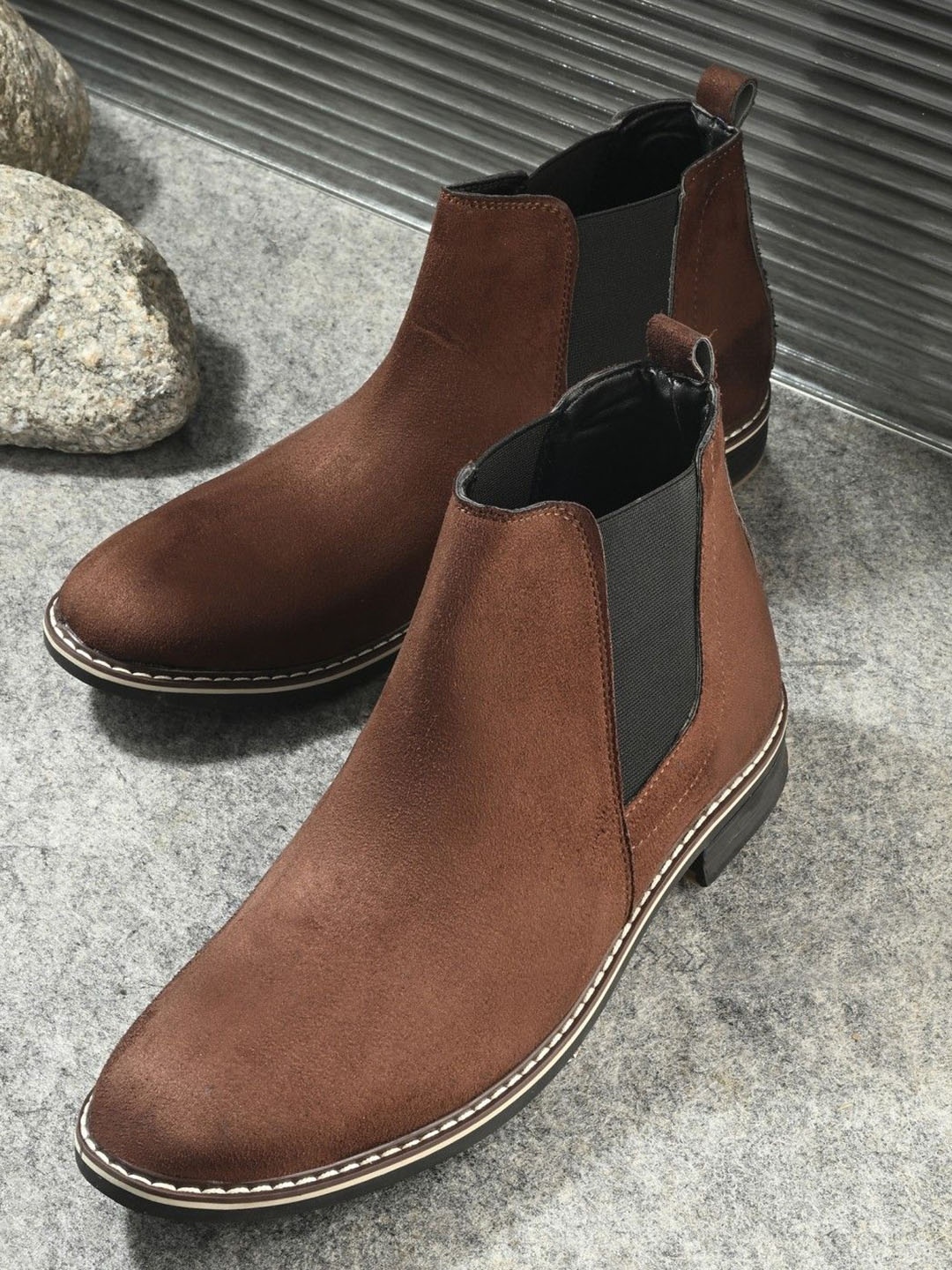 

KRAASA Men Chelsea Boots, Brown