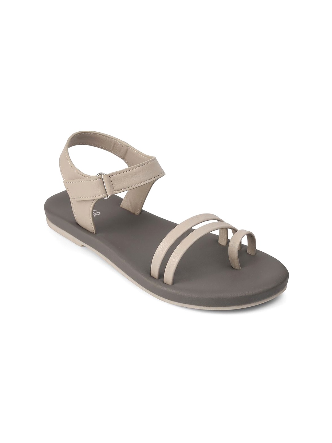 

PEPPER Women Colourblocked Open Toe Flats, Grey