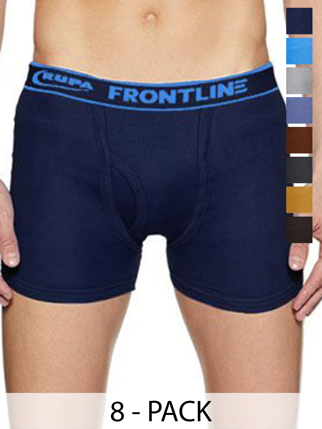 

Rupa Men Pack Of 8 Pure Combed Cotton Trunks, Assorted