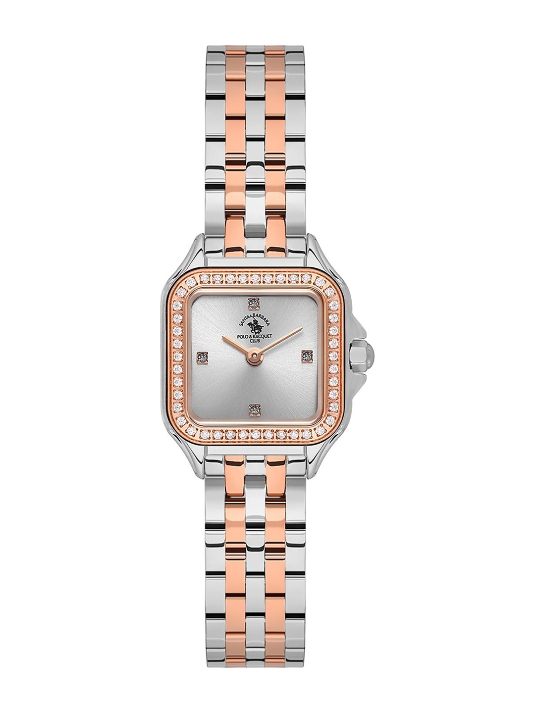 

SANTA BARBARA POLO & RACQUET CLUB Women Square Dial & Stainless Steel Bracelet Style Watch, Multi